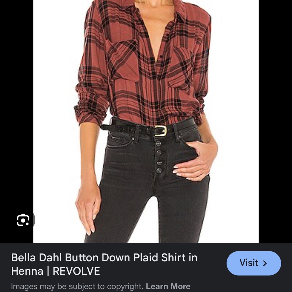 Bella Dahl Plaid Button Down Shirt - Red